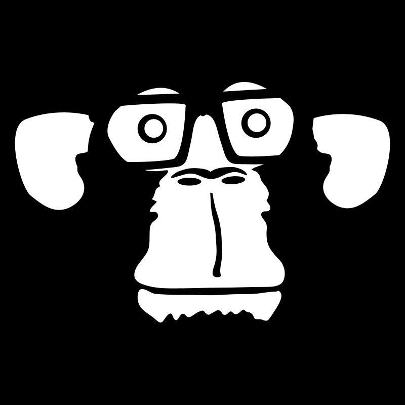 Smart Nerd Monkey Head Horn-Rimmed Glasses Geek Face