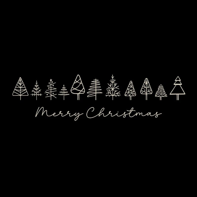 Doodle Christmas trees, Merry Christmas, Unisex