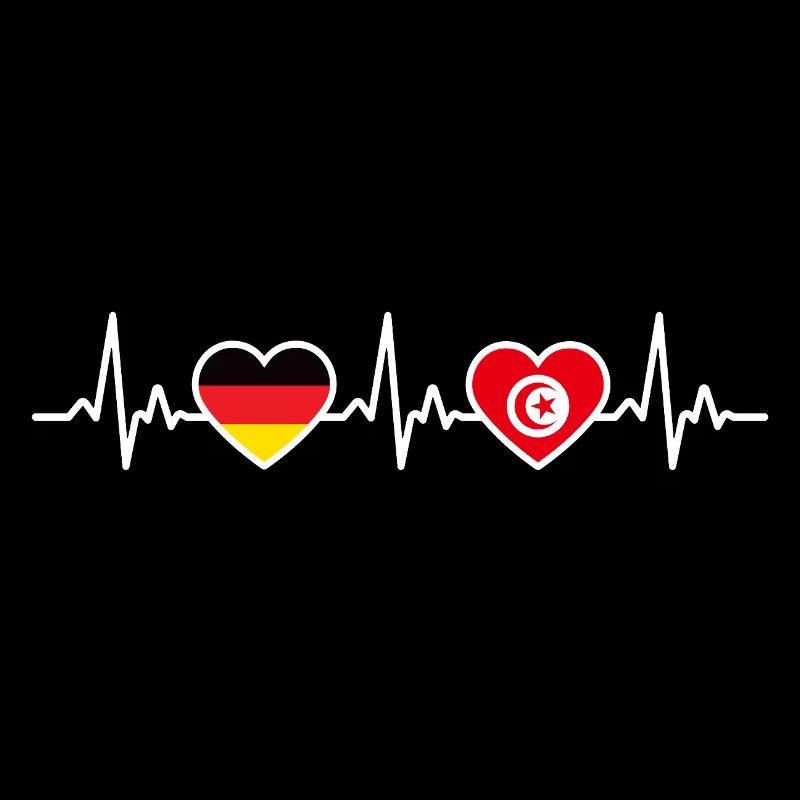 Tunisia Germany Heartbeat Flag Tunisia