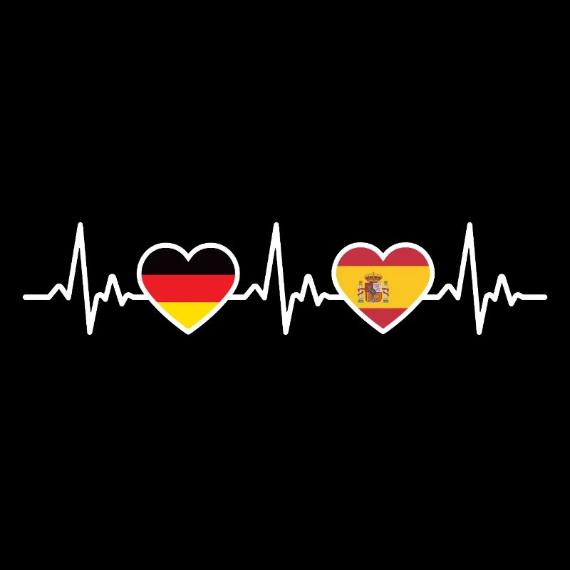 Espagne Allemagne Battement de cœur Drapeau Espagnol