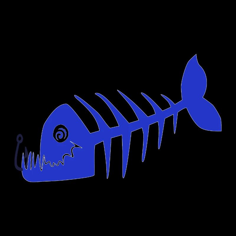 Blue bad fish pirate design. Skull