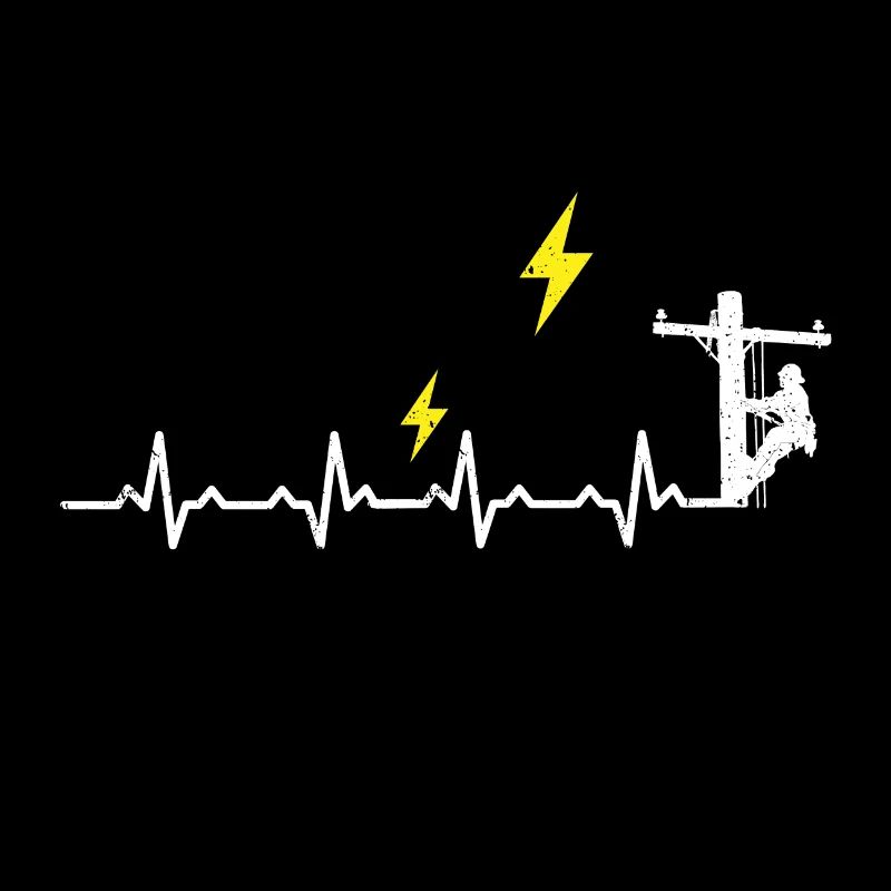 Elektriker Strom Mast Herzschlag geschenk beruf