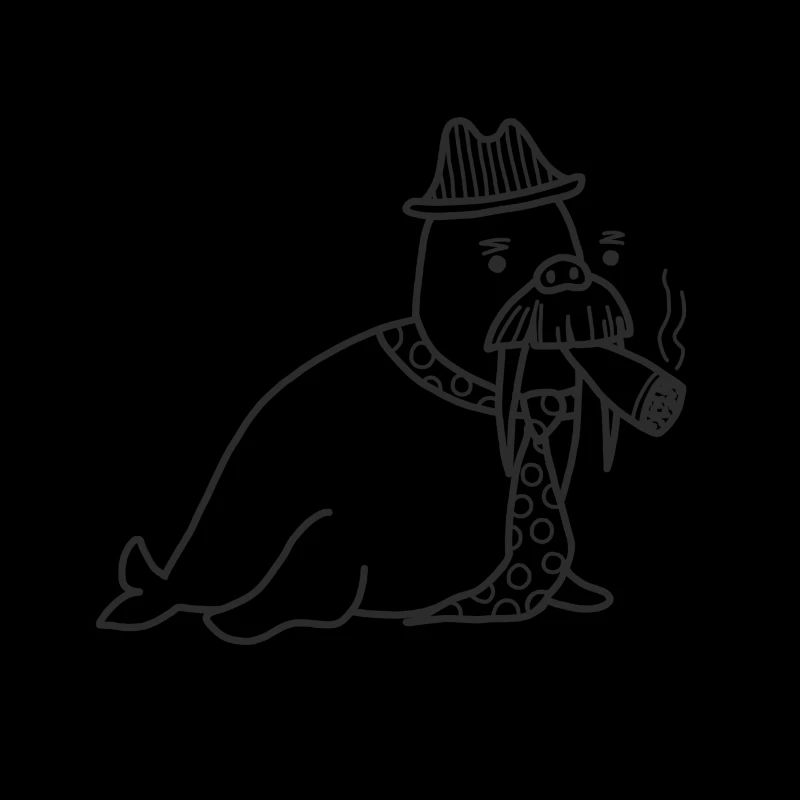 Walrus with mustache