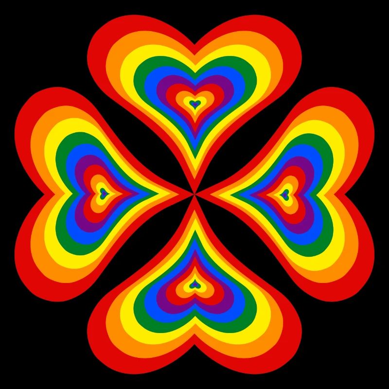 Fleur de coeurs arc-en-ciel (LGBT)