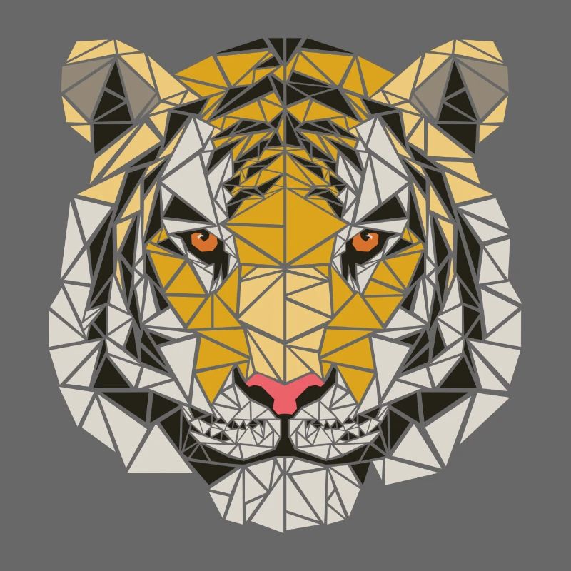 Tiger - Polygon Motif - Geometric - Gift