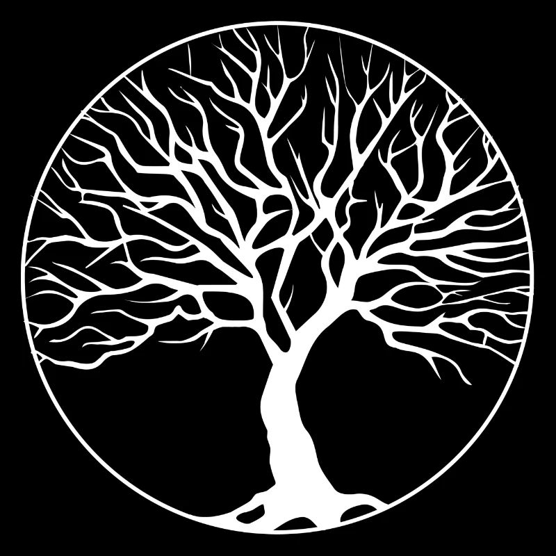 blanc cercle d'arbres