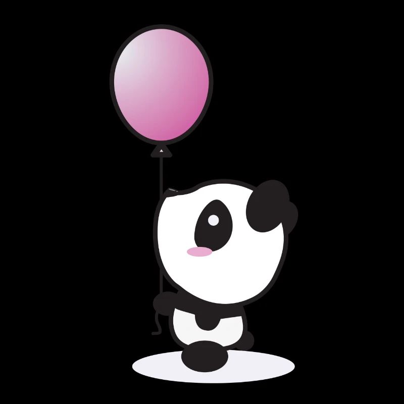 panda with baloon