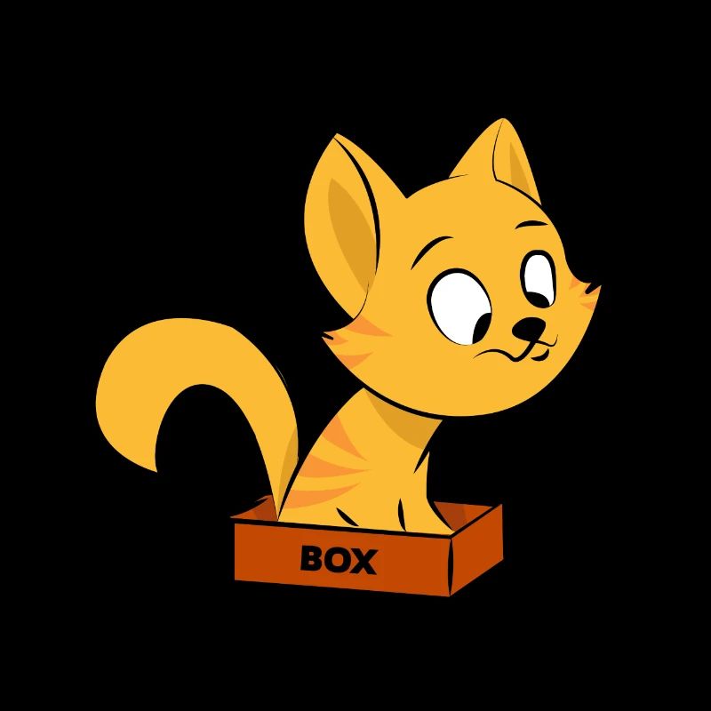 Katze sitzt in einer Box Geschenk Kätzchen