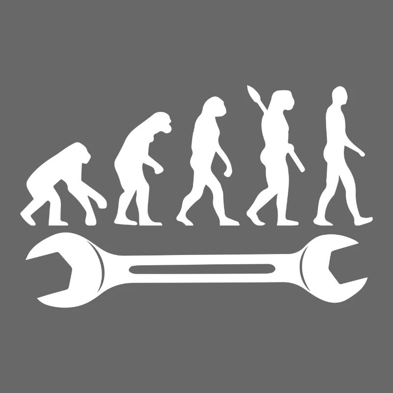 Evolution T-Shirt Mechanic Spanner Tool