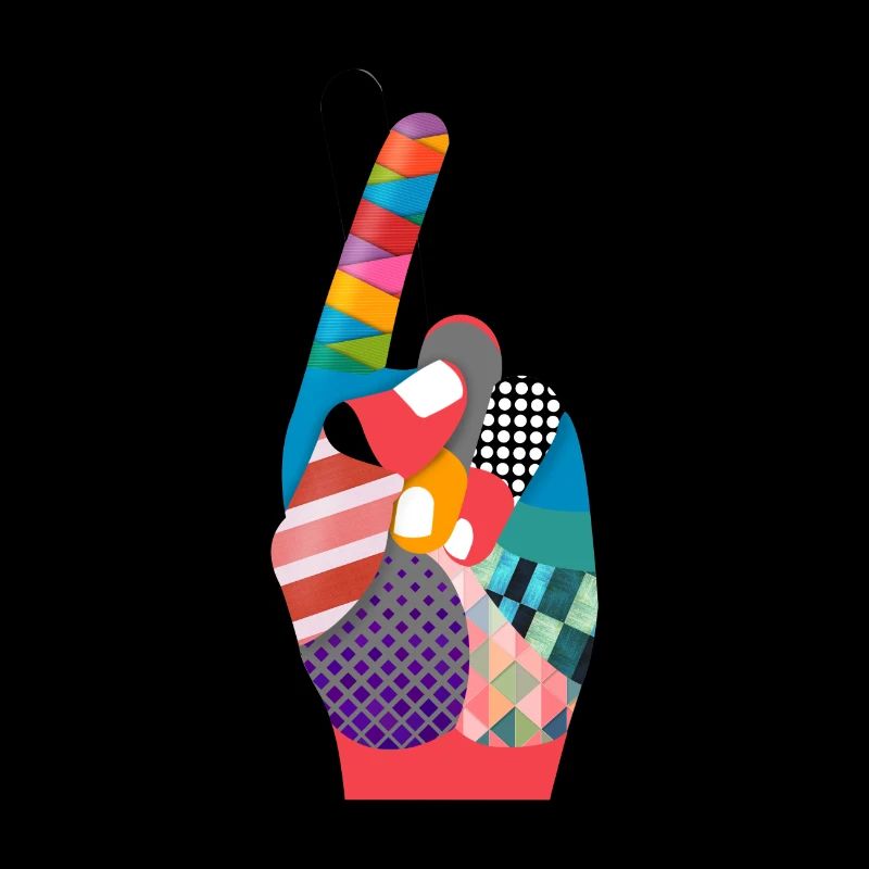 Les doigts croisent dans le style pop-art