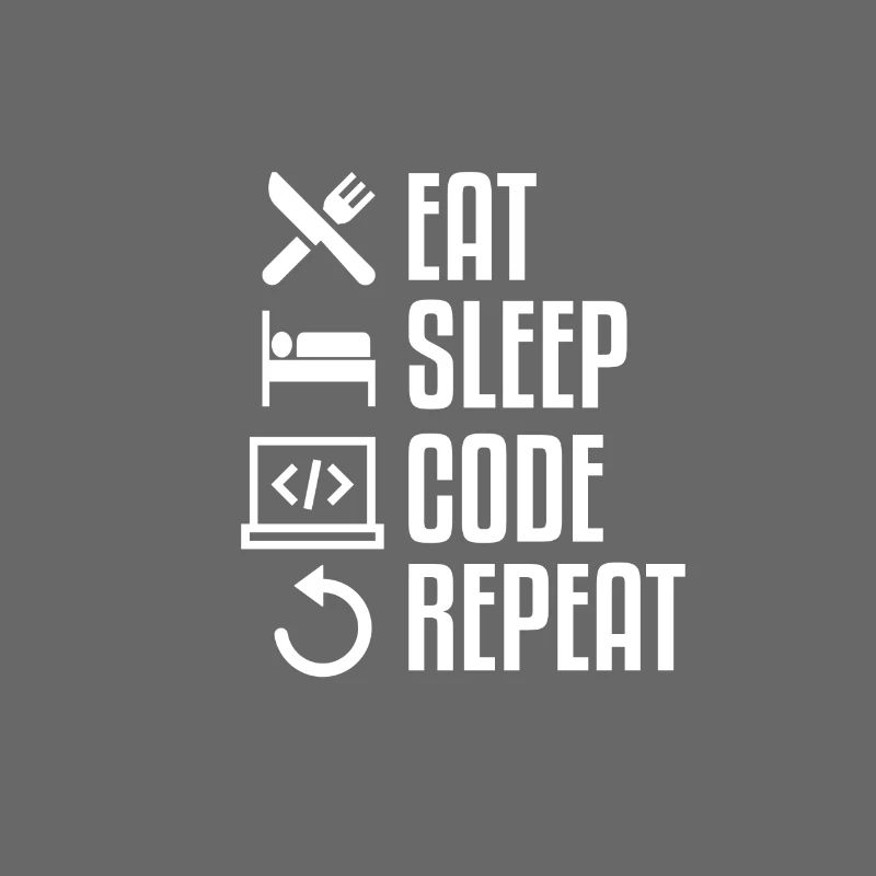 EAT SLEEP CODE REPEAT WHITE Computer T-Shirt