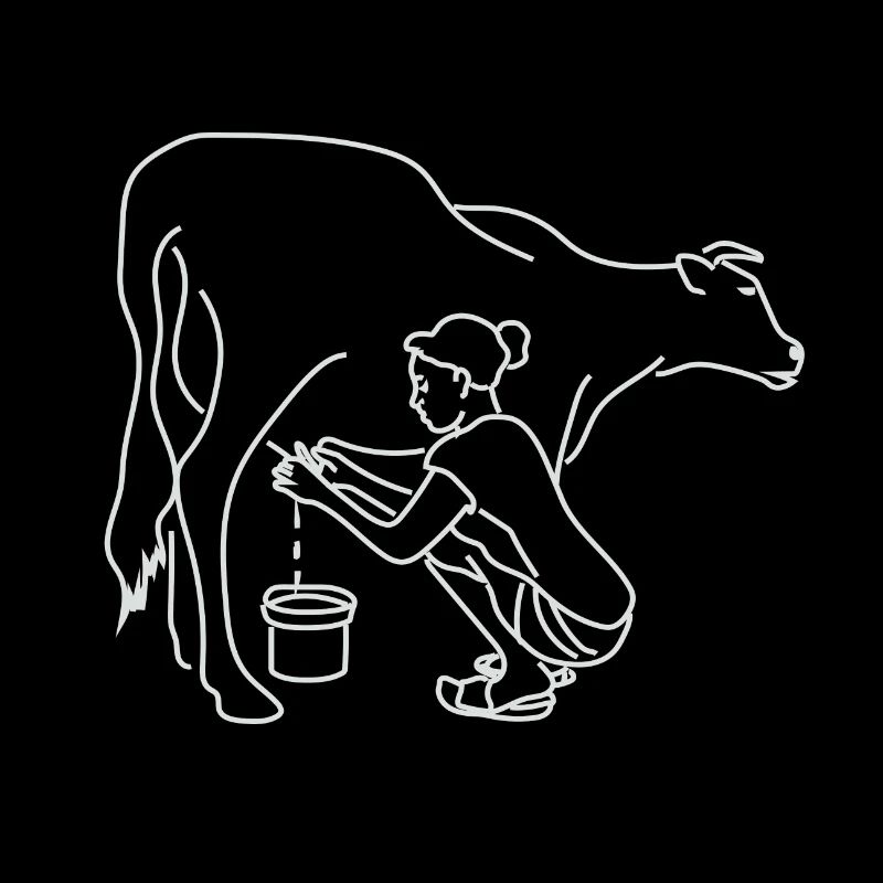 Kuh melken Bauernhof Kühe Stall Geschenkidee Milch