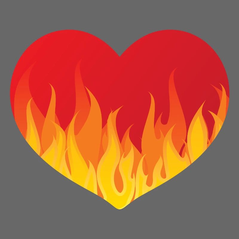 Coeur avec le feu de