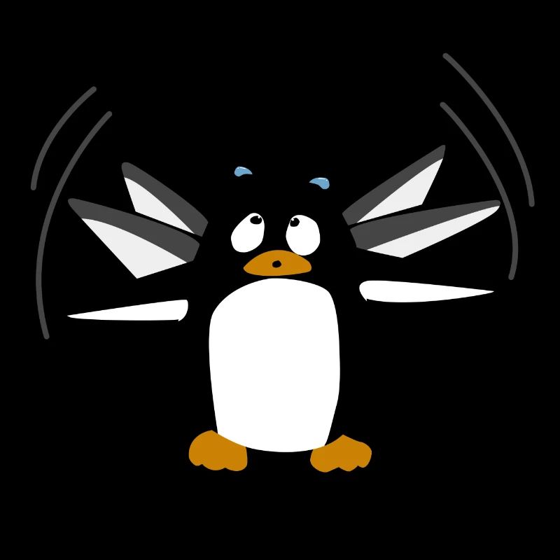 Dessin animé pingouin flottant