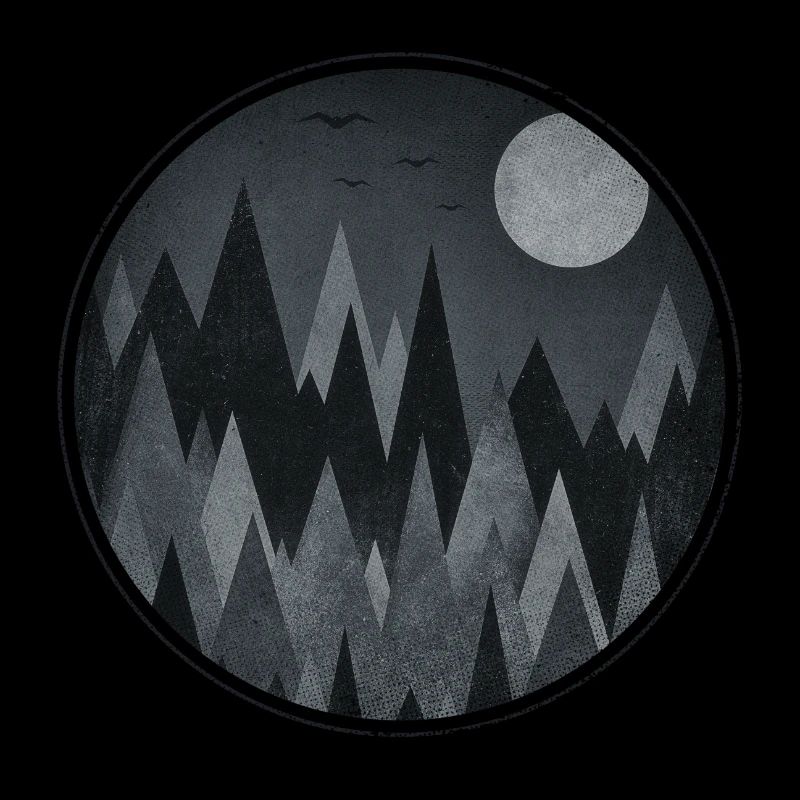 Black & White Triangles Abstract mountains design