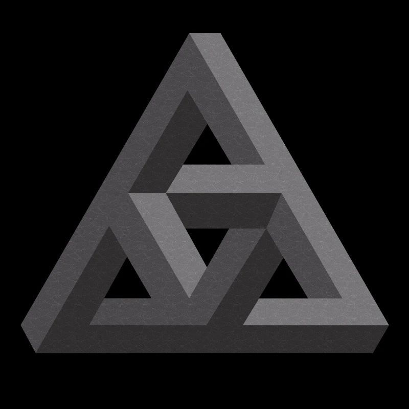 Fascinante pyramide de Penrose en gris