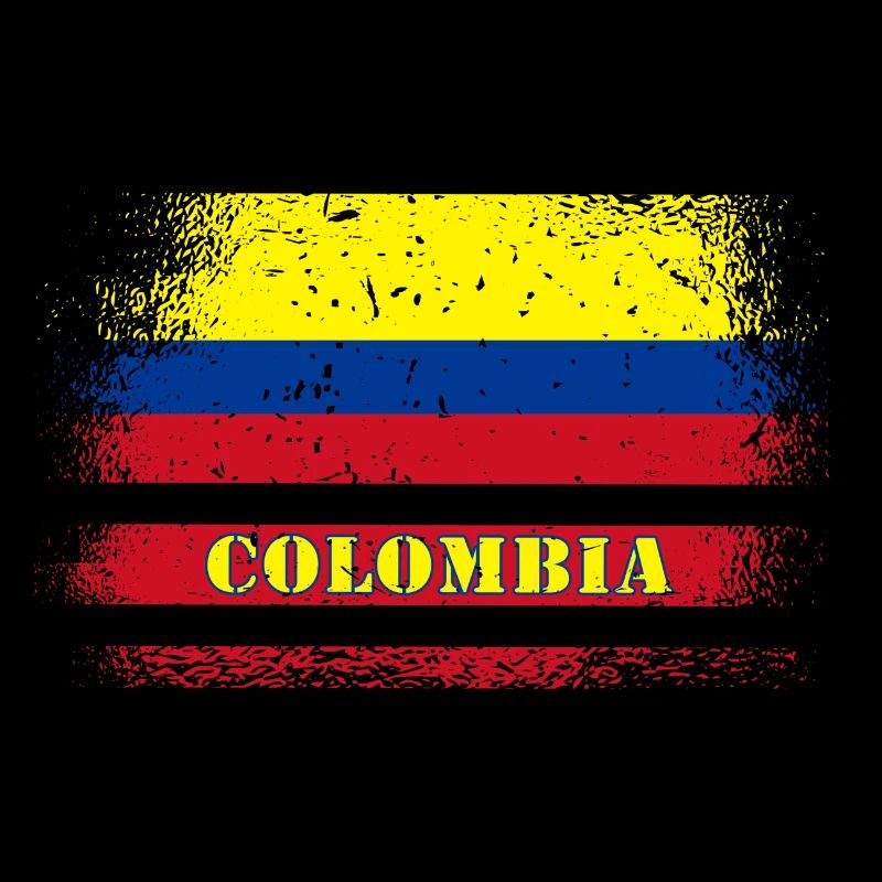 Drapeau vintage de Colombie / idée cadeau