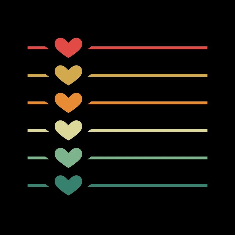 Line Heart Retro