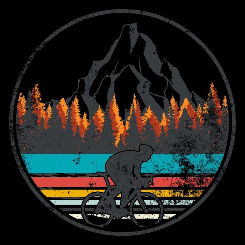 Mountain Trail Cyclist Retro
