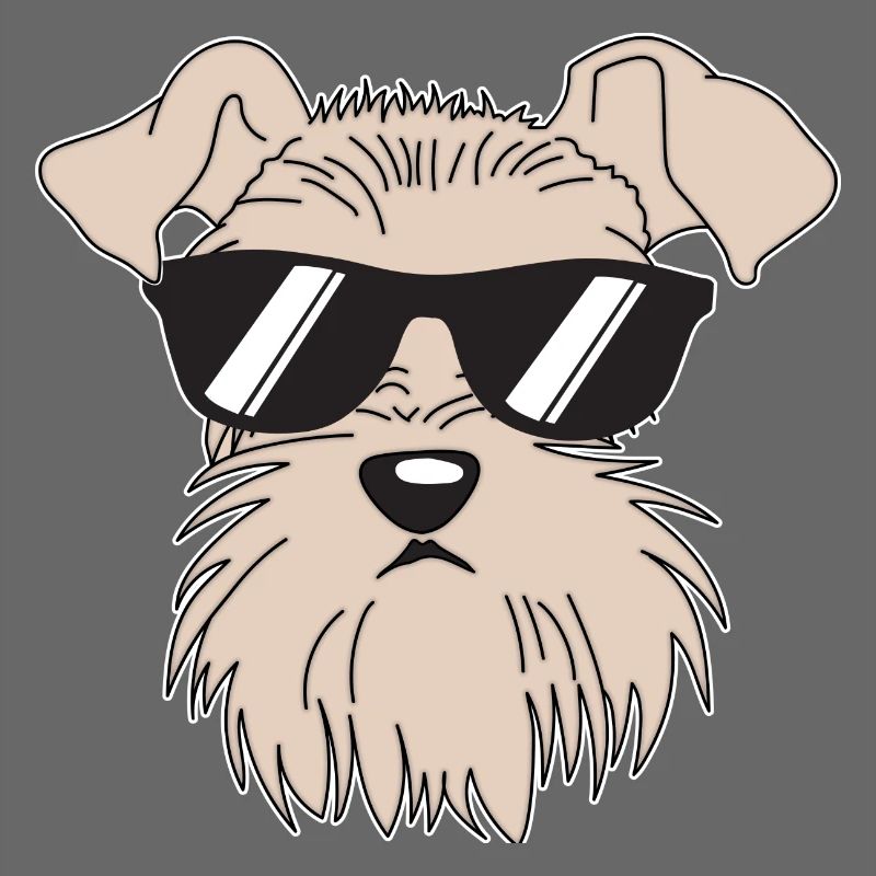 Schnauzer cool avec lunettes de soleil