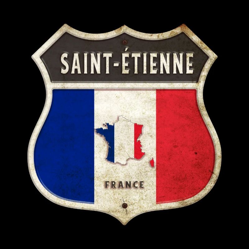 Saint-Étienne Frankreich Wappen Flaggen Design