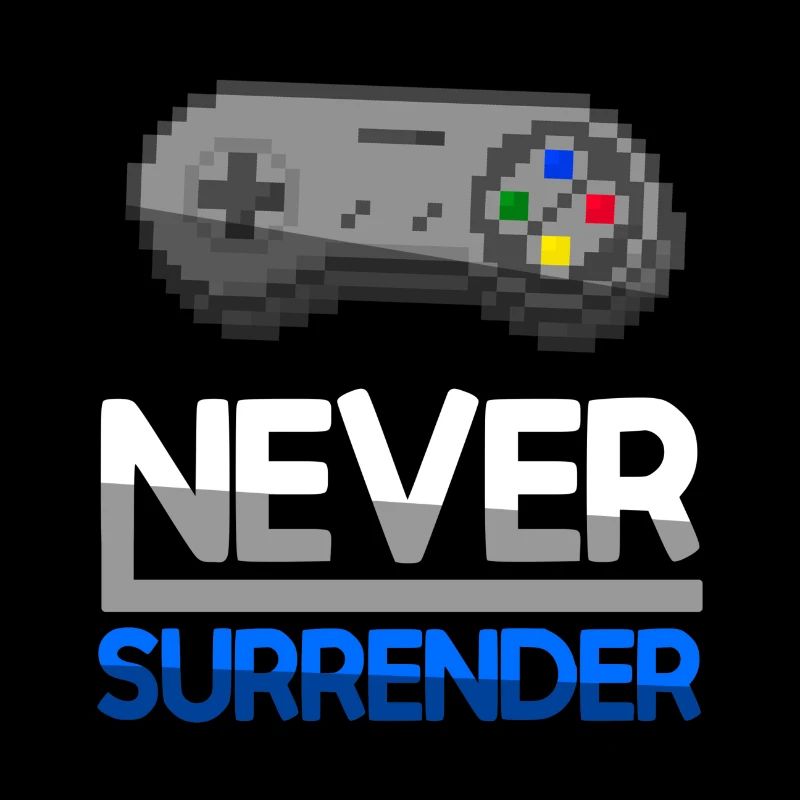 NEVER SURRENDER (Blau) + SNES Controller - Gaming