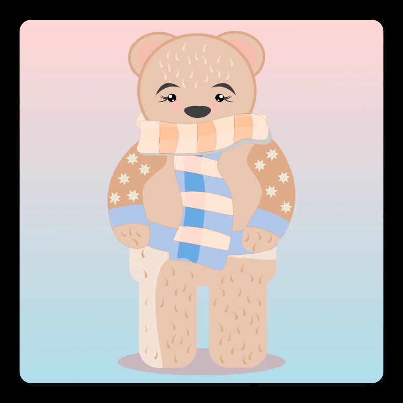 Mignon ours brun d’hiver - ILLUSTRATIONS ANIMALES