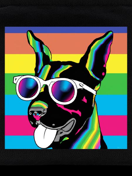 Psychedelische Welpen-Regenbogenbrille