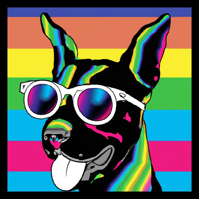 Psychedelic Pup Rainbow Glasses