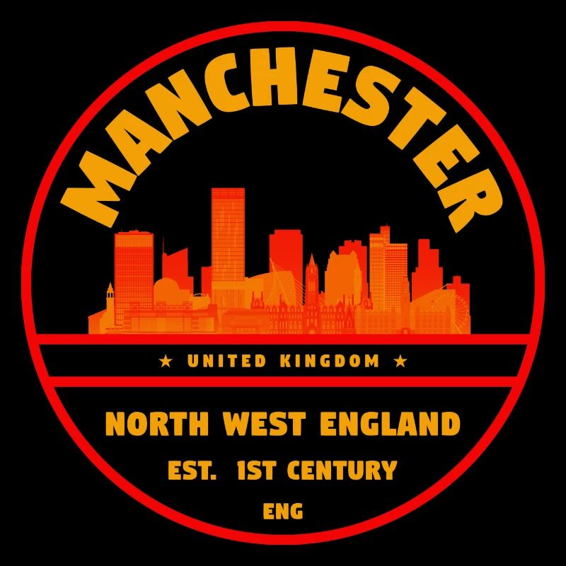 Timbre rond Manchester Skyline