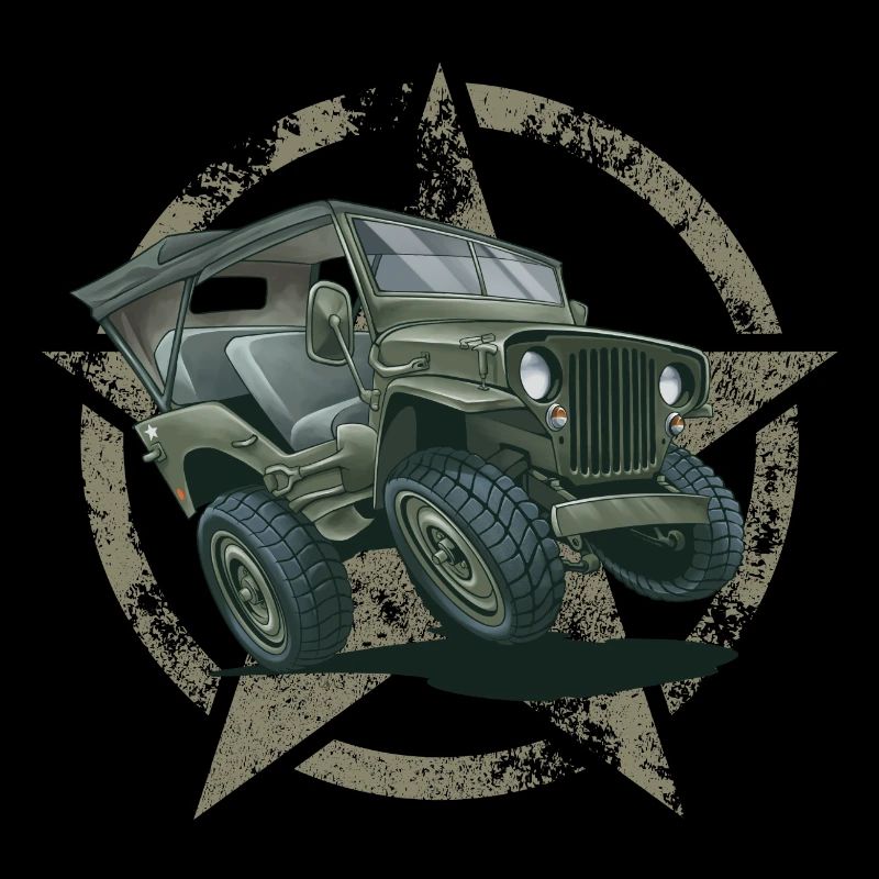 Willys MB Offroader 4x4 Star ROOFTOP Us Army