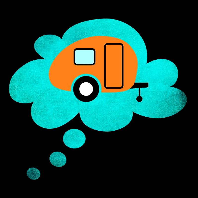 Caravan Cloud Thought Bubble Camping Retro Caravan