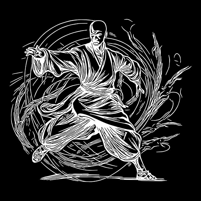 Dojo Karate Meister Kampfkunst Tattoo Style