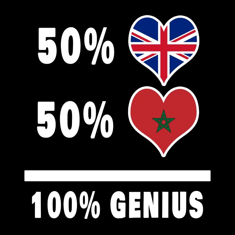 Drapeau 100% Génie du Maroc et de la Grande-Bretagne