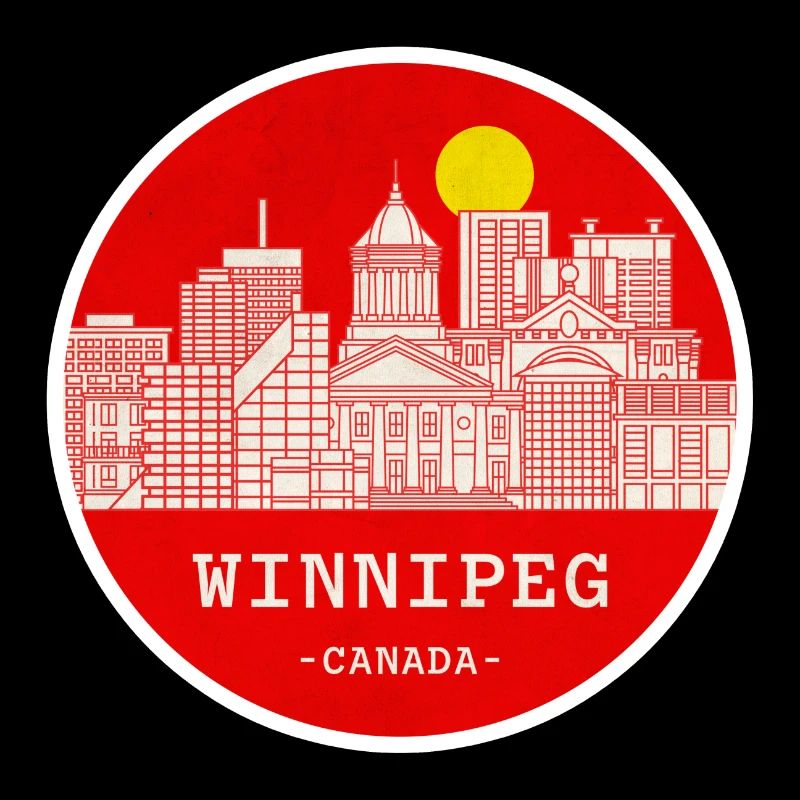 Winnipeg City Skyline Circle
