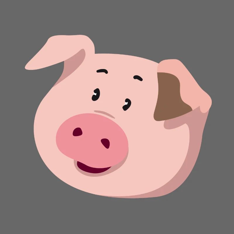 Piggy Head – Illustration d’animal mignon