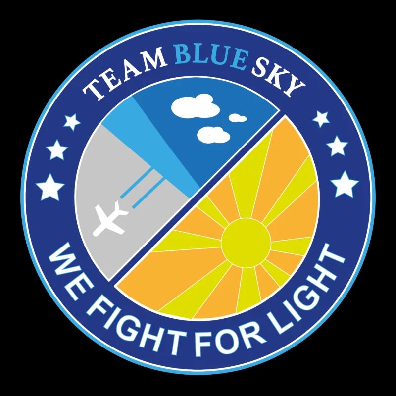Sun Lover Badge Team Blue Sky Light Warrior Emblem