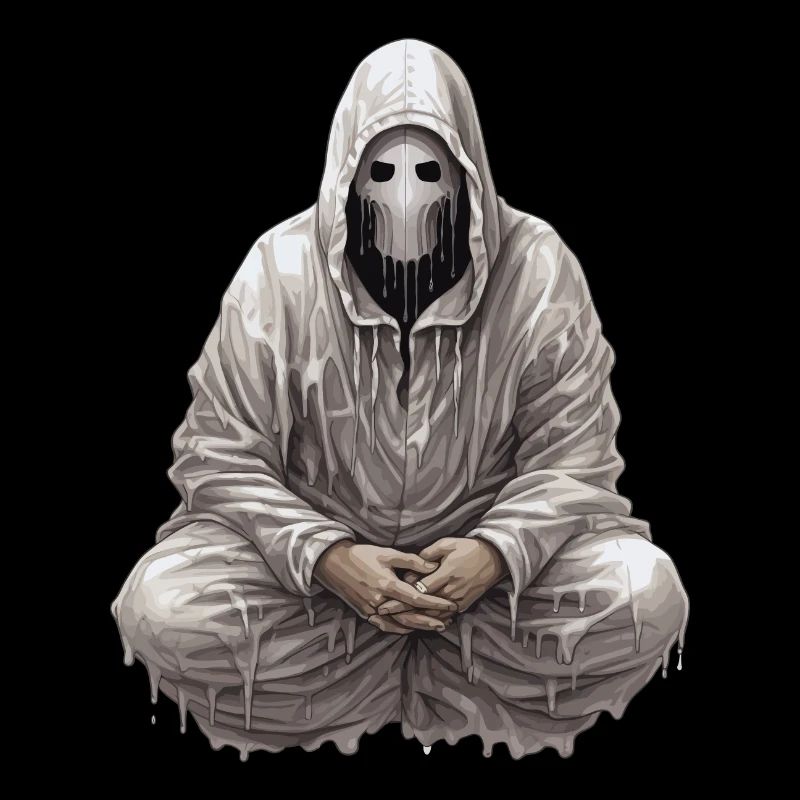 Scary ghost with creepy face