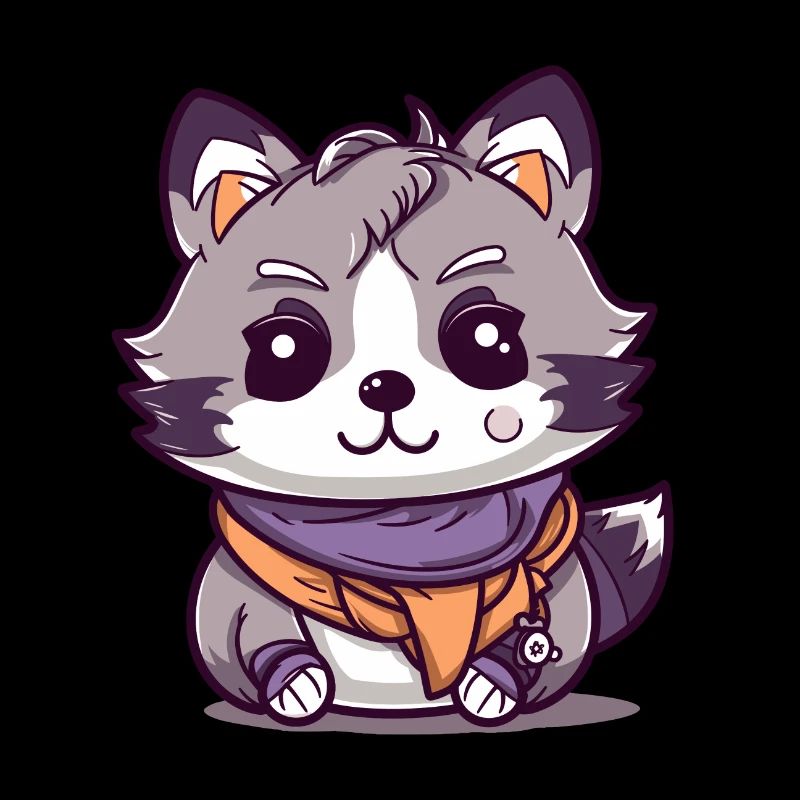 Raton laveur - Style Kawaii