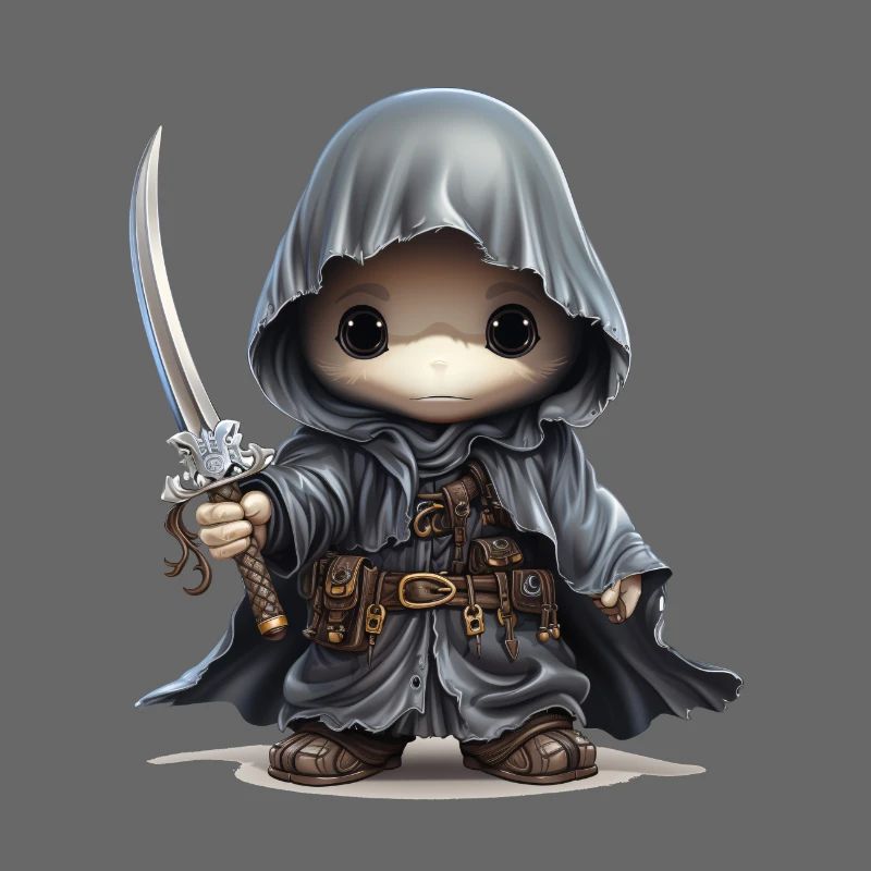 Cute Ghost with Dagger Fantasy Shirt