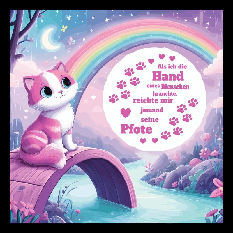 Katze mit Regenbogen