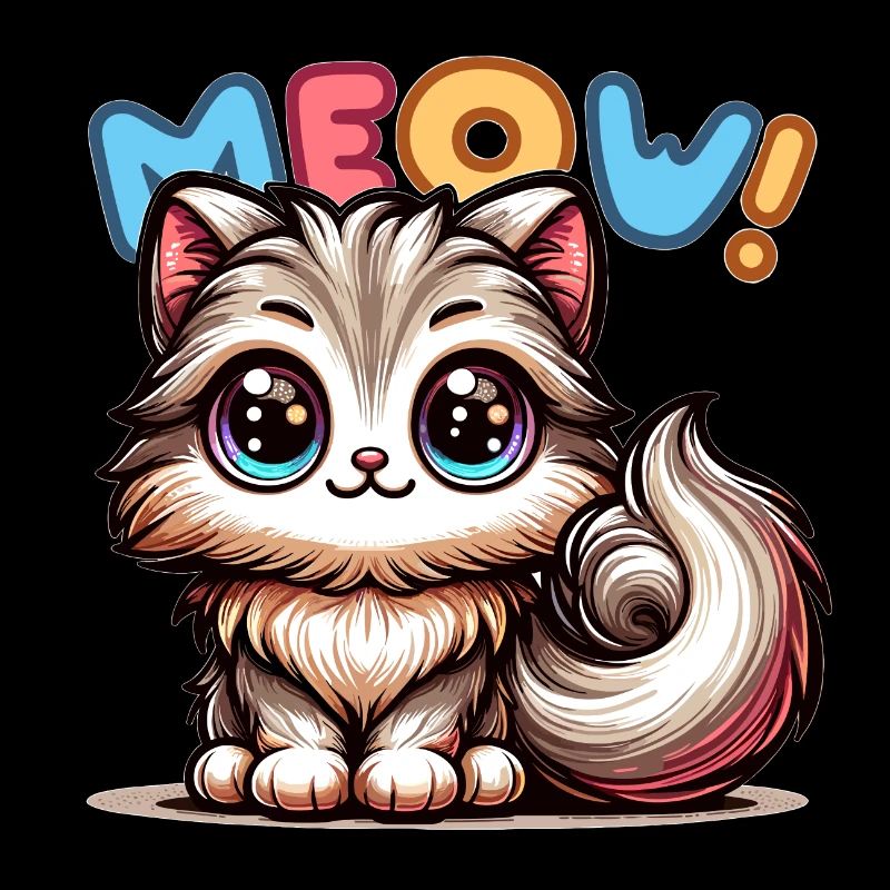Meow - Cat Illustration
