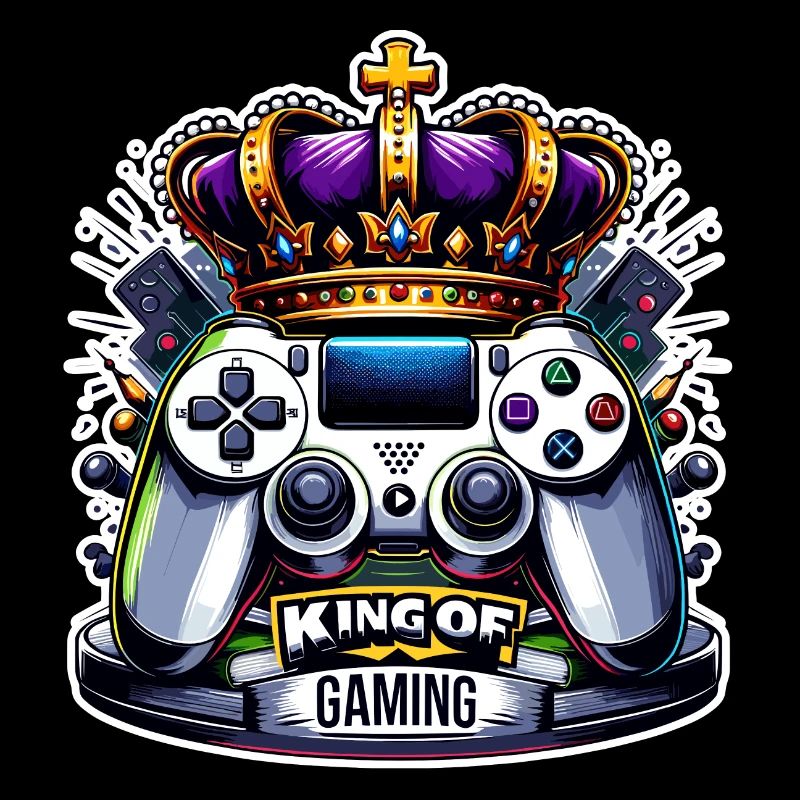 King of Gaming - Controller und Krone Illustration