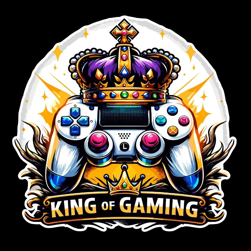 King of Gaming - Controller und Krone Illustration