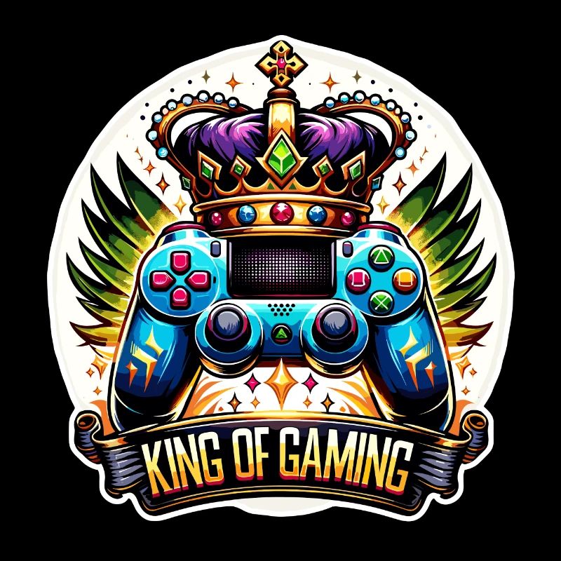 King of Gaming - Controller und Krone Illustration