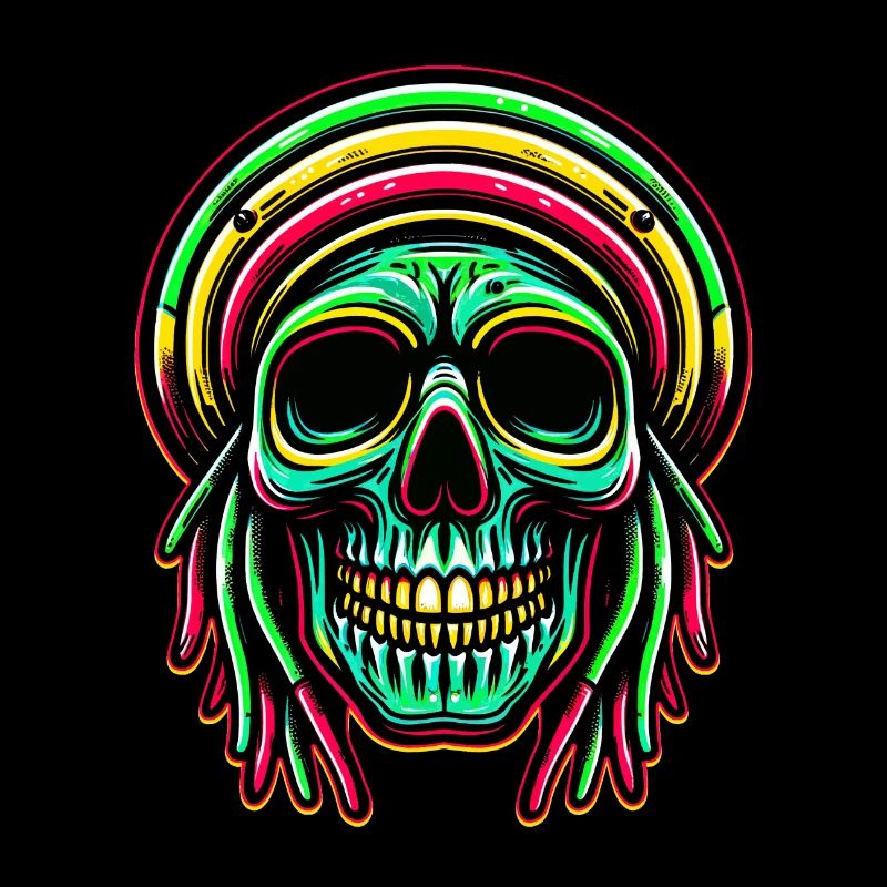 Reggae-Schädel Dekofigur Rasta-Kultur