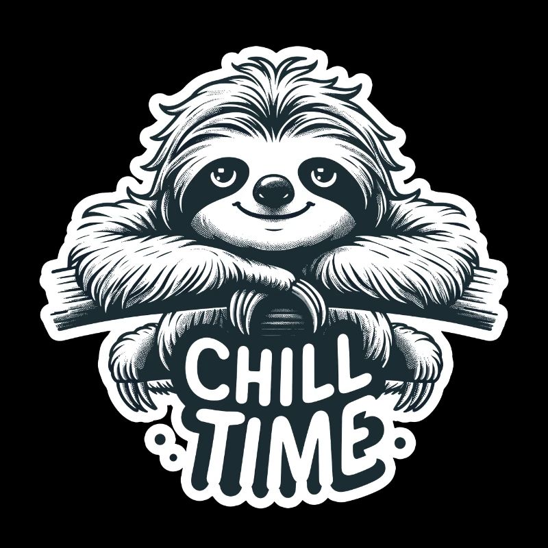 Chill Time - Faultier Illustration