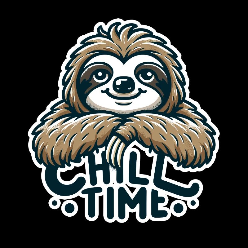 Chill Time - Faultier Illustration