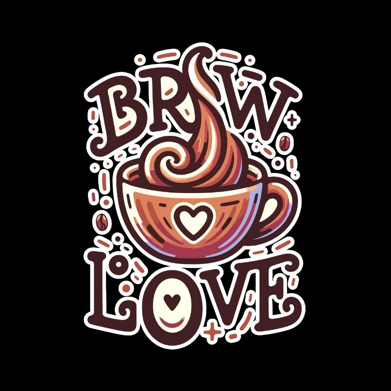 Brew Love - Illustration de tasse à café