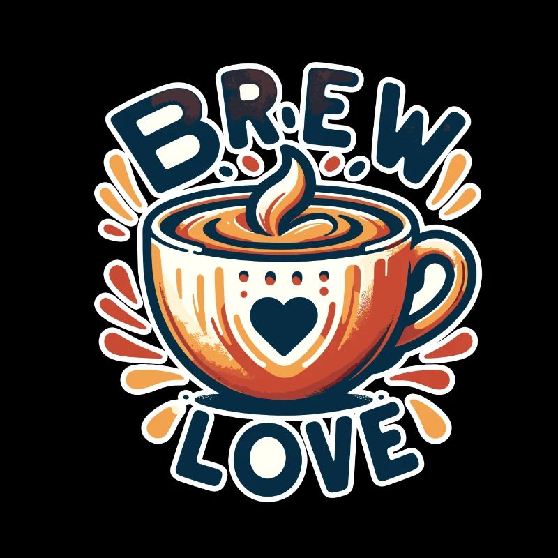 Brew Love - Illustration de tasse à café
